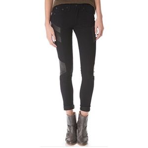 Rag and bone leather panel jeans size 24